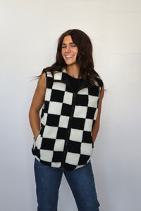 Maxwell Checkered Sherpa Vest