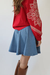 Louie Denim Skirt