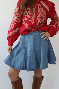 Louie Denim Skirt