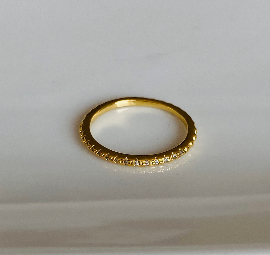 Half Band Crystal Ring - Size 7