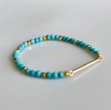 Load image into Gallery viewer, Beaded Stretchy Bracelet With Gold Bar
